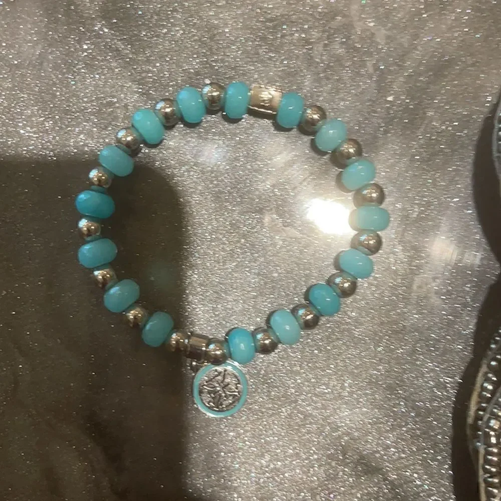 RUSTIC CUFF silver and baby blue!